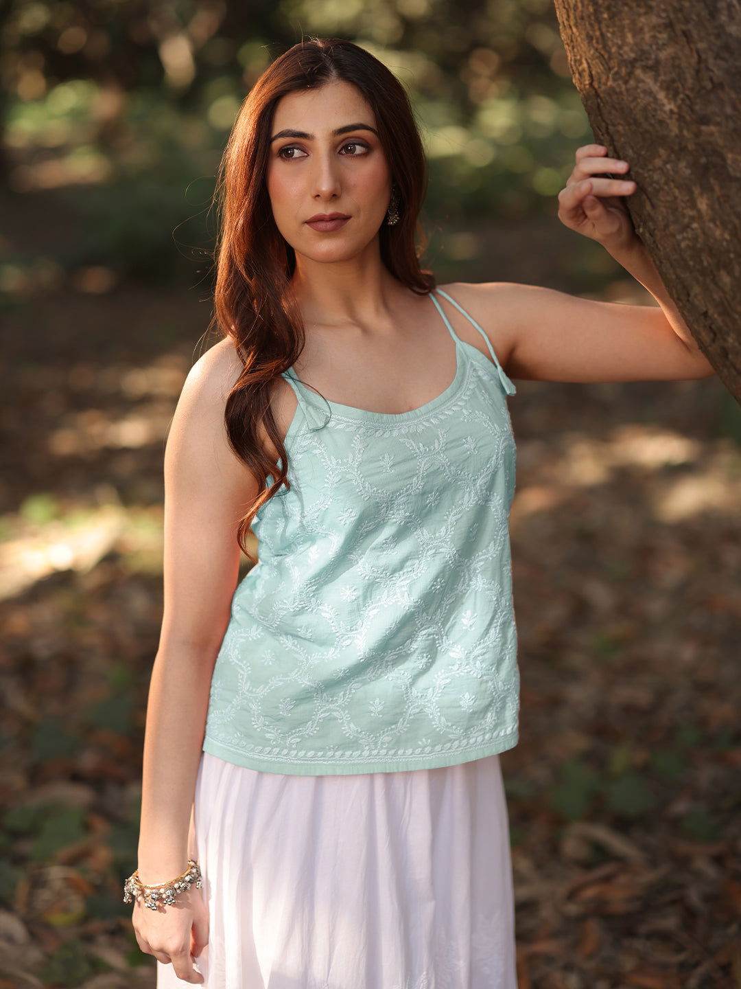 AYAT Chikankari Cotton top - KRI CHIKANKARI